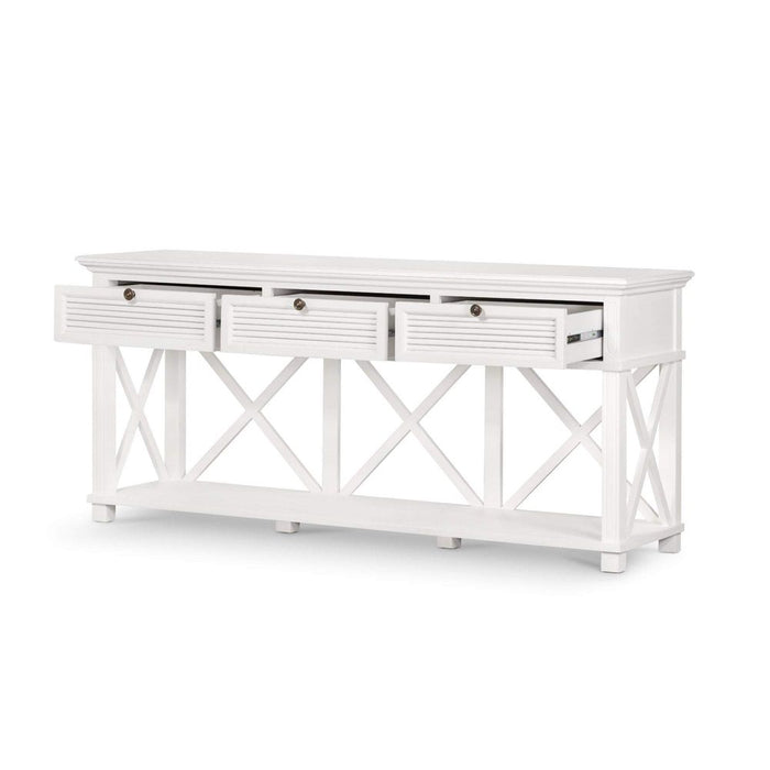 West Beach 3 Drawer Hamptons Console Table White - OWWB1010