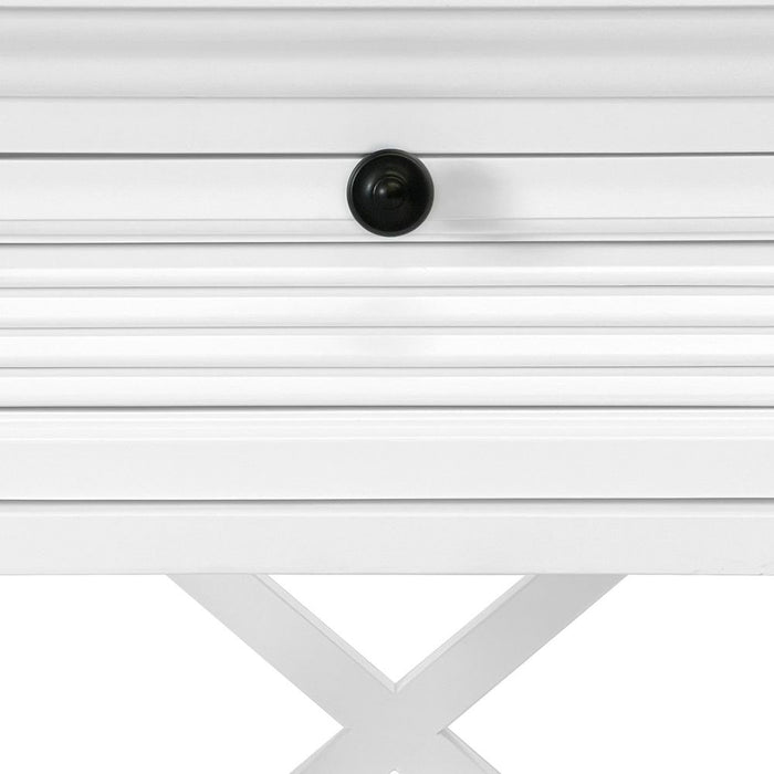 West Beach Hamptons Bedside Table With Drawer White - OWWB1018