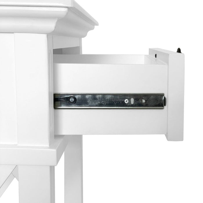 West Beach Hamptons Bedside Table With Drawer White - OWWB1018