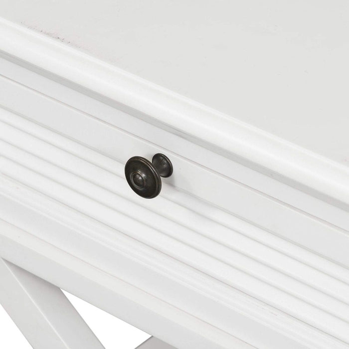 West Beach Hamptons Side Table With Drawer White - OWWB1015