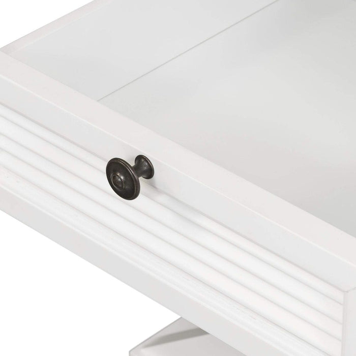 West Beach Hamptons Side Table With Drawer White - OWWB1015