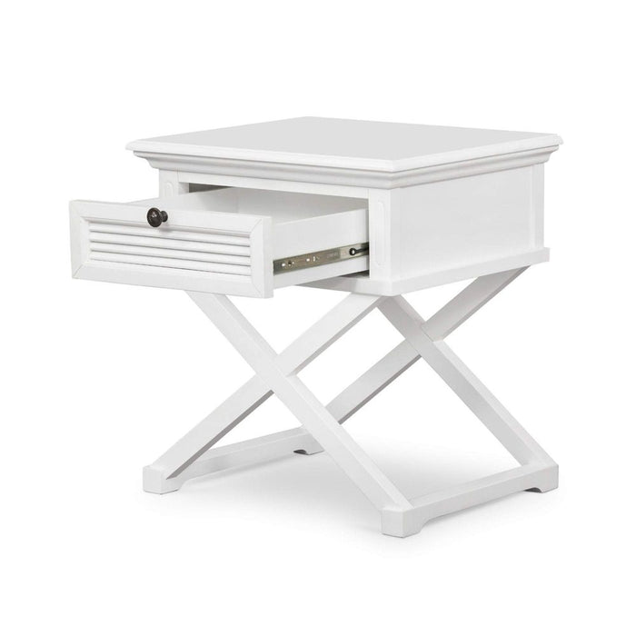 West Beach Hamptons Side Table With Drawer White - OWWB1015
