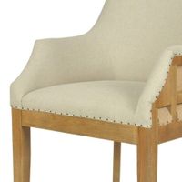 Oakwood Hamptons Linen Armchair Studs With Natural - OWFC0051