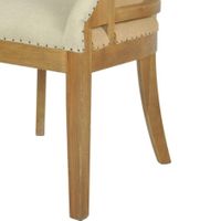 Oakwood Hamptons Linen Armchair Studs With Natural - OWFC0051
