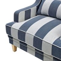 Bondi Hamptons Cream Stripe Armchair Blue - OWFL0227DS-1