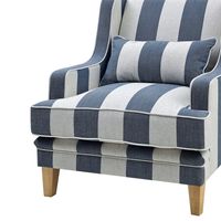 Bondi Hamptons Cream Stripe Armchair Blue - OWFL0227DS-1