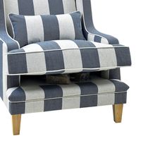 Bondi Hamptons Cream Stripe Armchair Blue - OWFL0227DS-1
