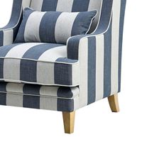 Bondi Hamptons Cream Stripe Armchair Blue - OWFL0227DS-1