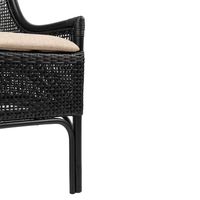 Victoria Hamptons Rattan Dining Chair Black - OWPAN06
