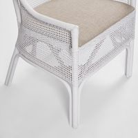 Victoria Hamptons Rattan Dining Chair White - OWPAN07