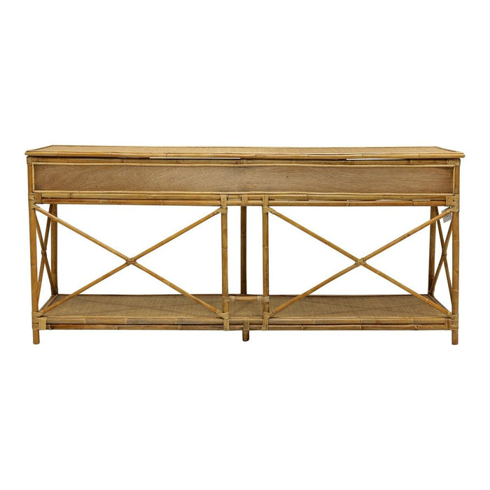 Cayman Large Rattan Console Table Natural - OWEJ0025