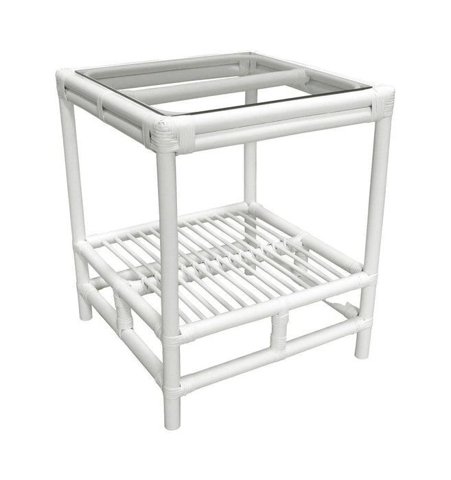 Havana Rattan Side Table White - OWEJ0073