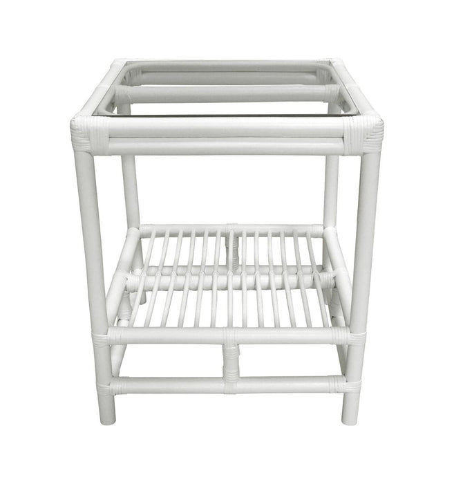 Havana Rattan Side Table White - OWEJ0073