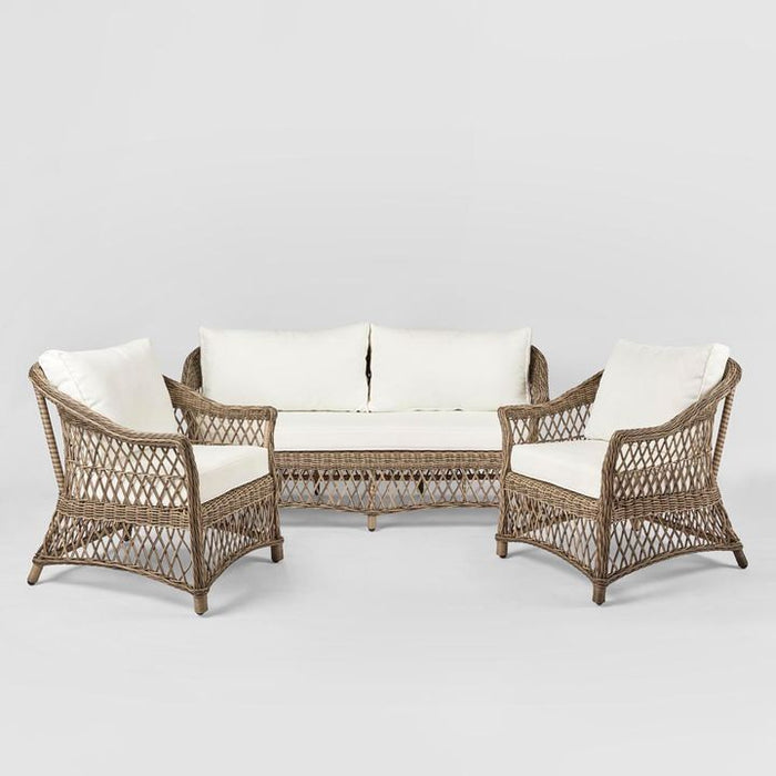 Marco Outdoor Synthetic 3 Piece Lounge Set Natural - FUR550NAT