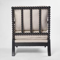 Elizabeth Bobbin Hamptons Armchair Black - OWFC0076