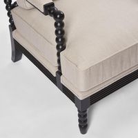Elizabeth Bobbin Hamptons Armchair Black - OWFC0076