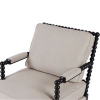 Elizabeth Bobbin Hamptons Armchair Black - OWFC0076