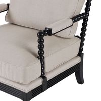 Elizabeth Bobbin Hamptons Armchair Black - OWFC0076