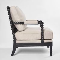 Elizabeth Bobbin Hamptons Armchair Black - OWFC0076
