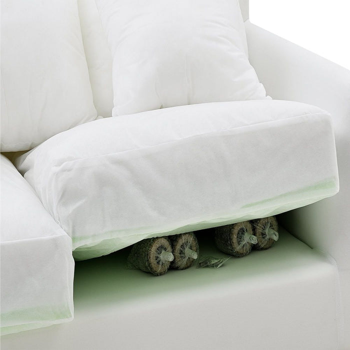 Noosa Hamptons 2 Seat Sofa Base & Cushion Inserts Naked White - OWFL0226-2