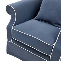 Avalon Hamptons Armchair Seat Slip Cover Navy - OWFL0302NV-1C