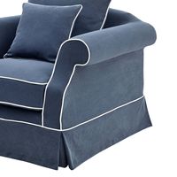 Avalon Hamptons Armchair Seat Slip Cover Navy - OWFL0302NV-1C