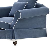 Avalon Hamptons Armchair Seat Slip Cover Navy - OWFL0302NV-1C