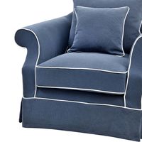 Avalon Hamptons Armchair Seat Slip Cover Navy - OWFL0302NV-1C