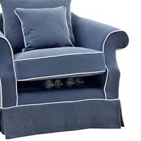 Avalon Hamptons Armchair Seat Slip Cover Navy - OWFL0302NV-1C