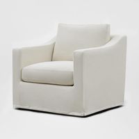 Clovelly Hamptons Armchair Slip Cover Ivory - OWFL0303IV-1C