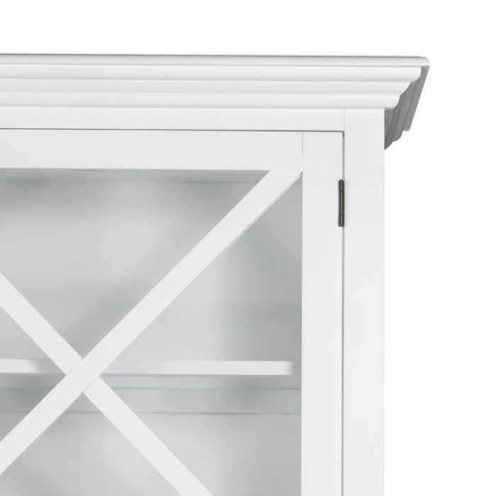Sorrento Large Glass Door Hamptons Cabinet White - OWFV0013
