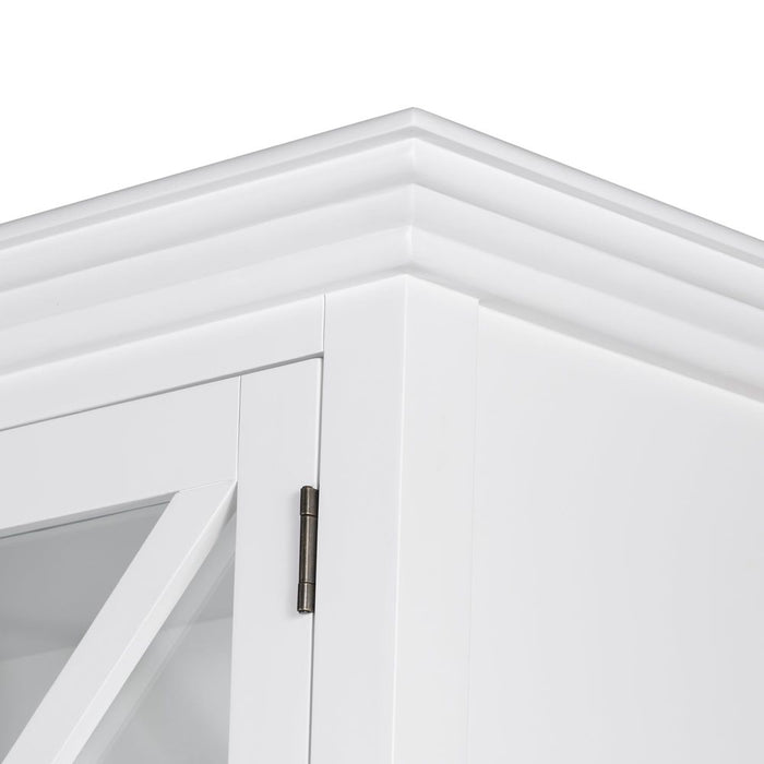 Sorrento Large Glass Door Hamptons Cabinet White - OWFV0013