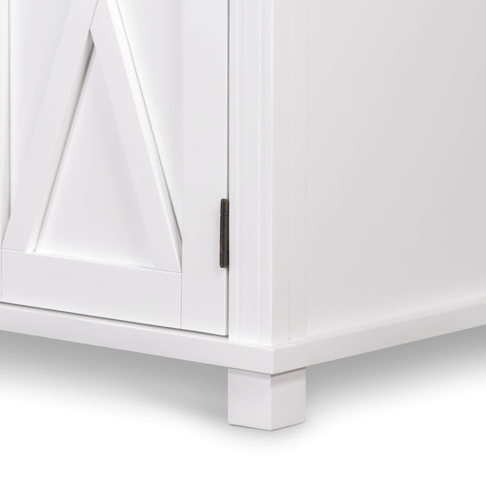Sorrento Large Glass Door Hamptons Cabinet White - OWFV0013