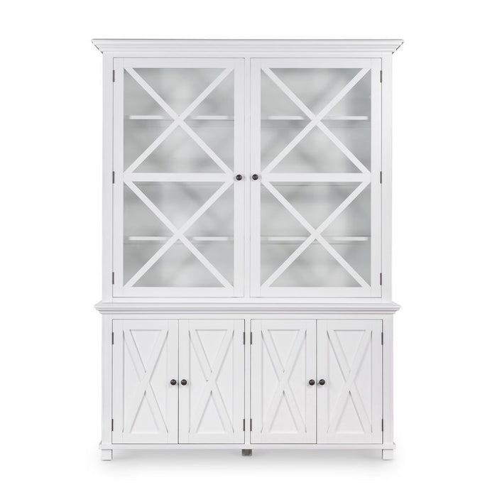 Sorrento Large Glass Door Hamptons Cabinet White - OWFV0013