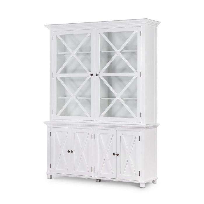 Sorrento Large Glass Door Hamptons Cabinet White - OWFV0013