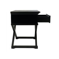 Sorrento Hamptons Side Table With Drawer Black - OWFV0015B