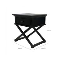 Sorrento Hamptons Side Table With Drawer Black - OWFV0015B