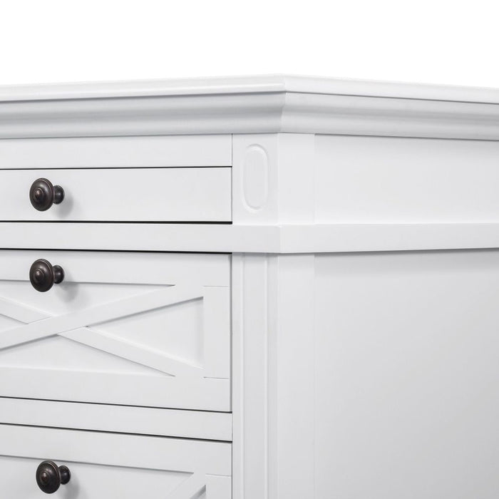 Sorrento Solid Pine Desk White - OWFV0026