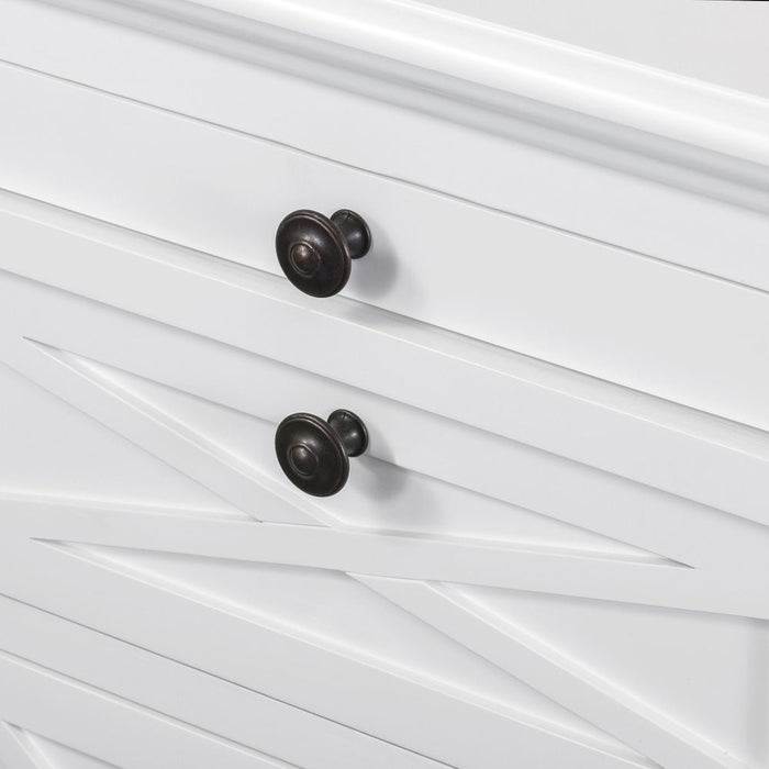 Sorrento Solid Pine Desk White - OWFV0026