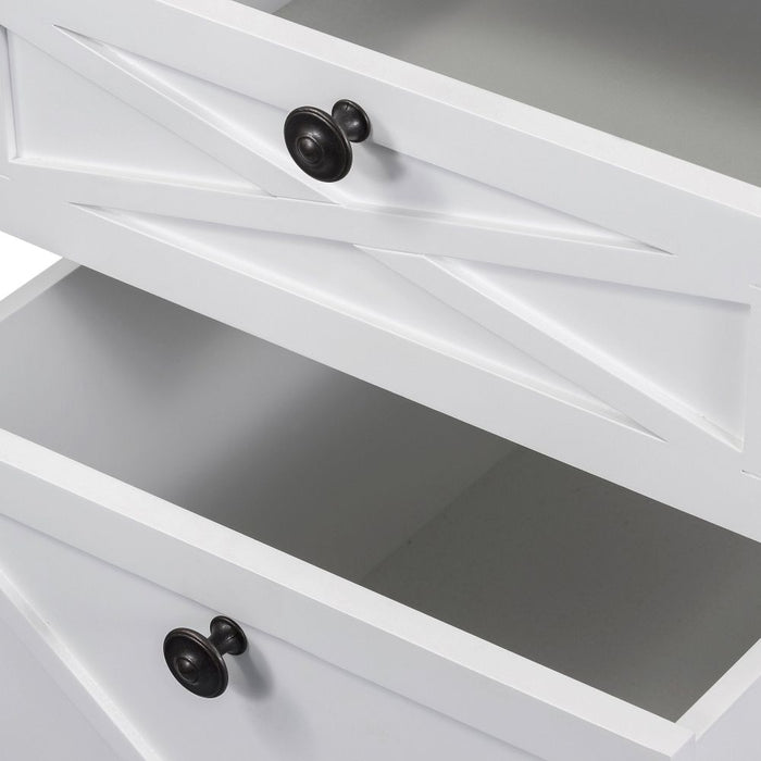 Sorrento Solid Pine Desk White - OWFV0026