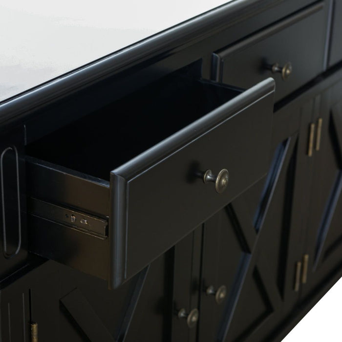 Sorrento 4 Door Hamptons Buffet Black - OWFV0022B