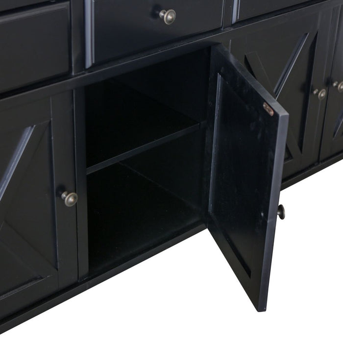 Sorrento 4 Door Hamptons Buffet Black - OWFV0022B