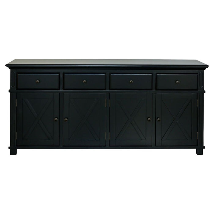 Sorrento 4 Door Hamptons Buffet Black - OWFV0022B