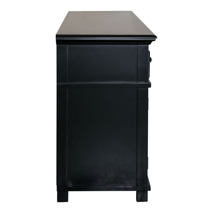 Sorrento 4 Door Hamptons Buffet Black - OWFV0022B