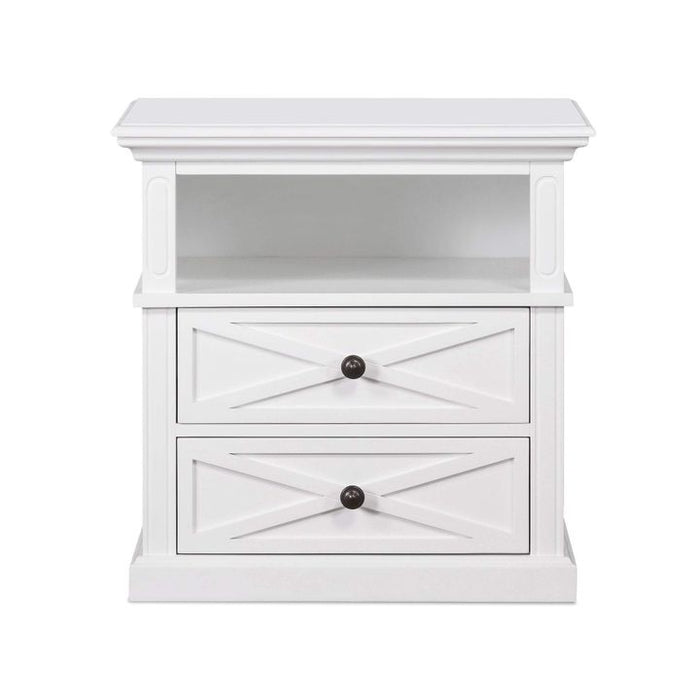 Sorrento Hamptons 2 Drawer Bedside Table White - OWFV0023M