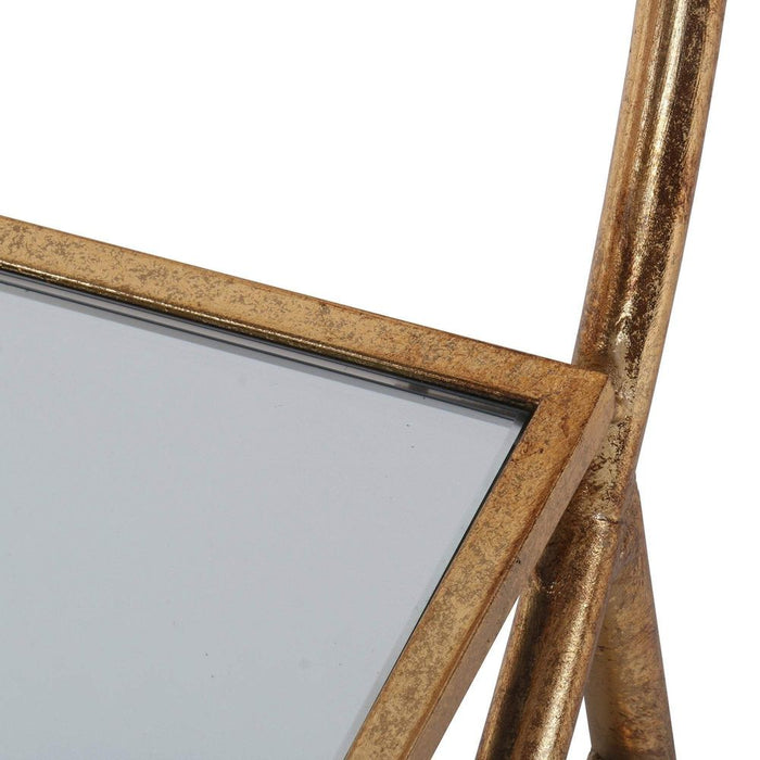 Bar Cart with Mirror Shelves Antique Gold - OWMF0008