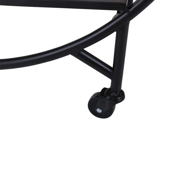 Bar Cart with Mirror Shelves Black - OWMF0008B