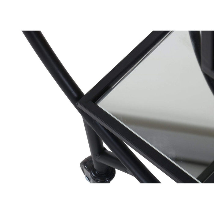 Bar Cart with Mirror Shelves Black - OWMF0008B