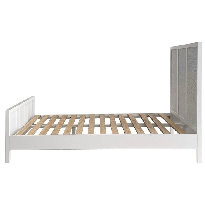 Santorini Hamptons Timber Queen Bed White - OWUT0016W