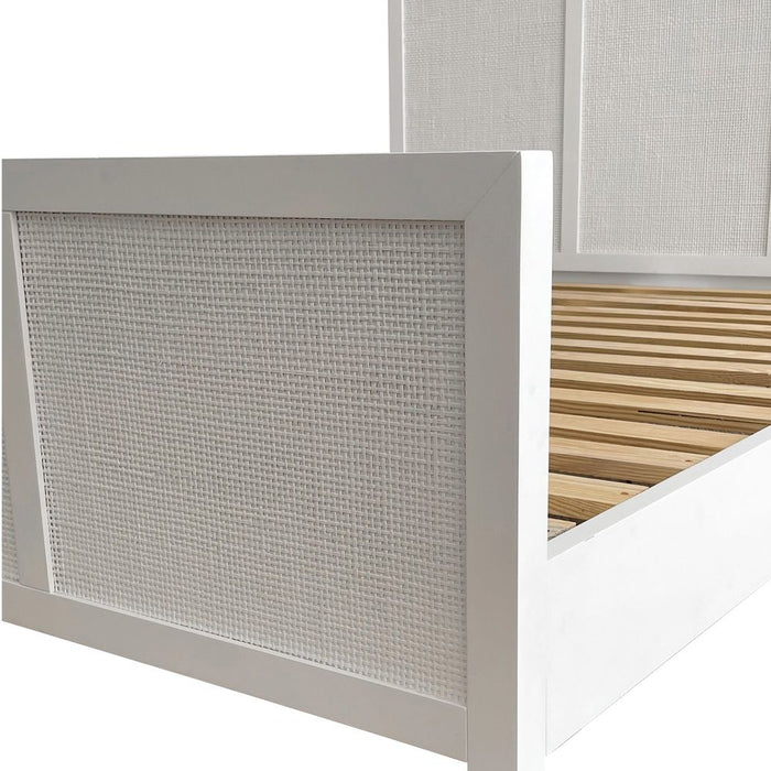 Santorini Hamptons Timber Queen Bed White - OWUT0016W